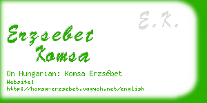 erzsebet komsa business card